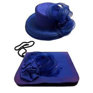 Whittall & Shon Hat And Purse Blue Size 7 Toole & Feathers